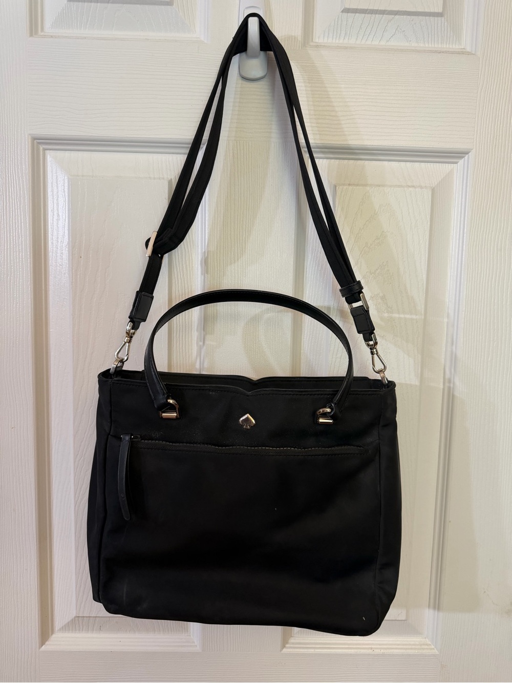 Black Kate Spade Women’s Tote Bag with Top Handles and Adjustable Strap